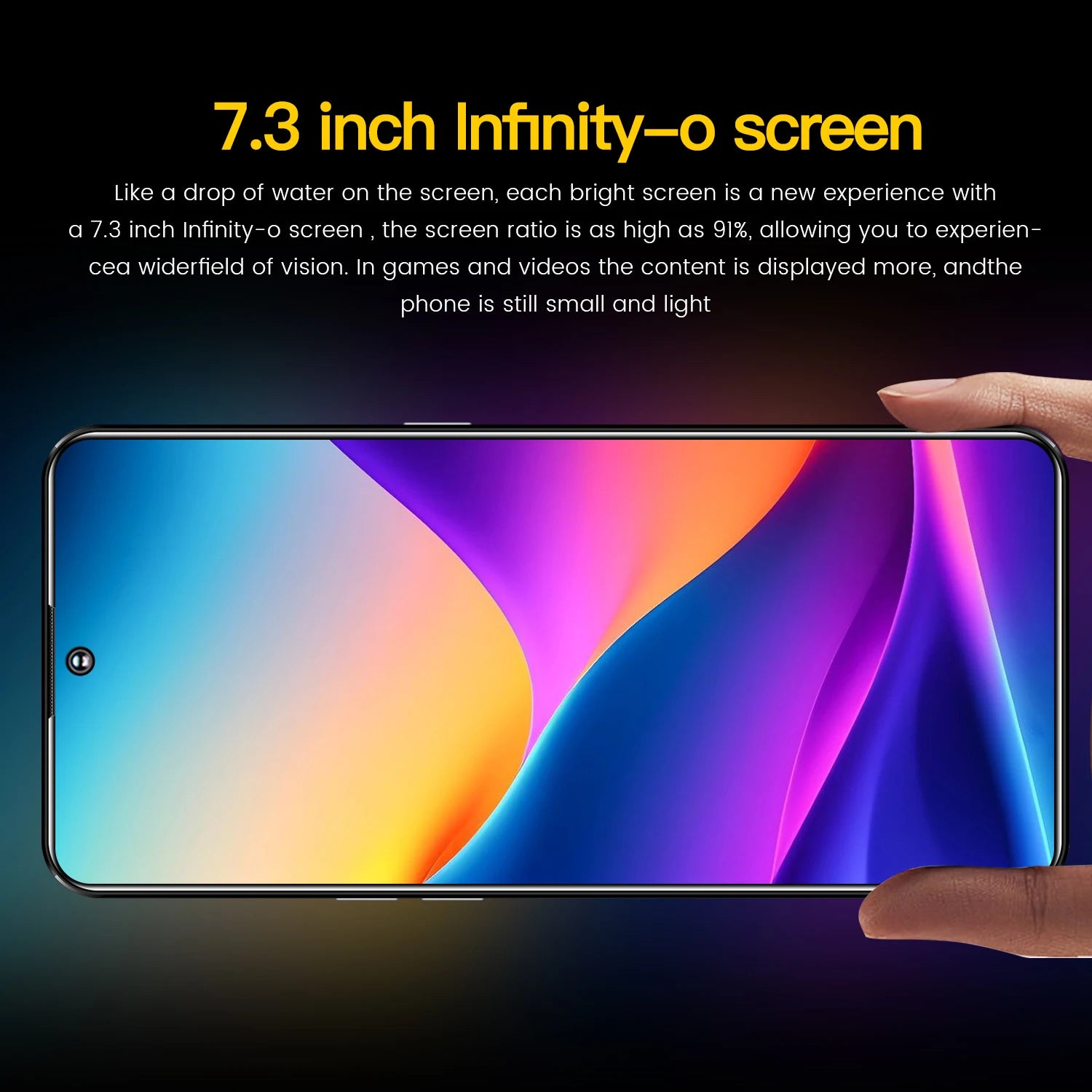 Tidesmit 7.3-inch 5G Android smartphone with dual SIM slots for global connectivity and high-speed mobile performance.
