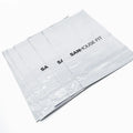 White poly mailer shipping bags, stacked with black SANHOUSE FIT branding
