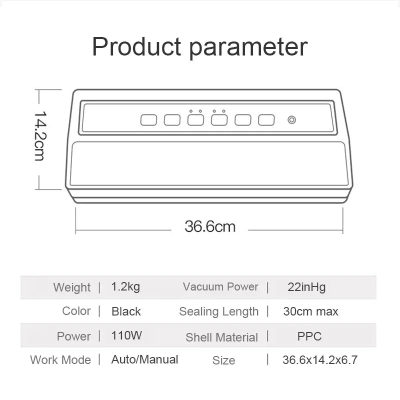 Automatic Vaccume Sealer Food Saver Dry Moist Packaging Machine for Food Sous Vide Vacuum Air Sealing System with Starter Kits