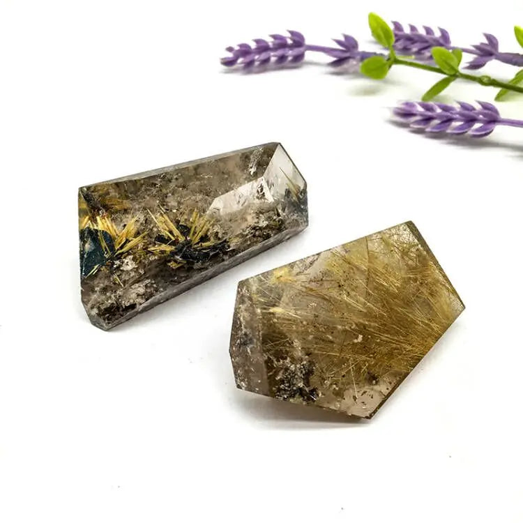 Wholesale Natural Crystal Gemstone Polished Golden Rutilated Free Shape Red Rutilated Hair Quartz Free Shape for Home Decoration