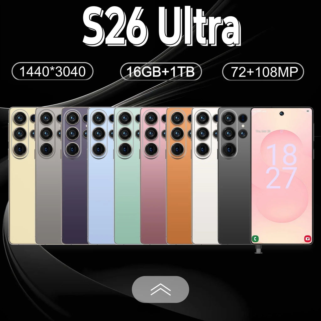 S26 Ultra 5G LTE smartphone in French version featuring 108MP camera, 120Hz OLED display, and 1TB storage