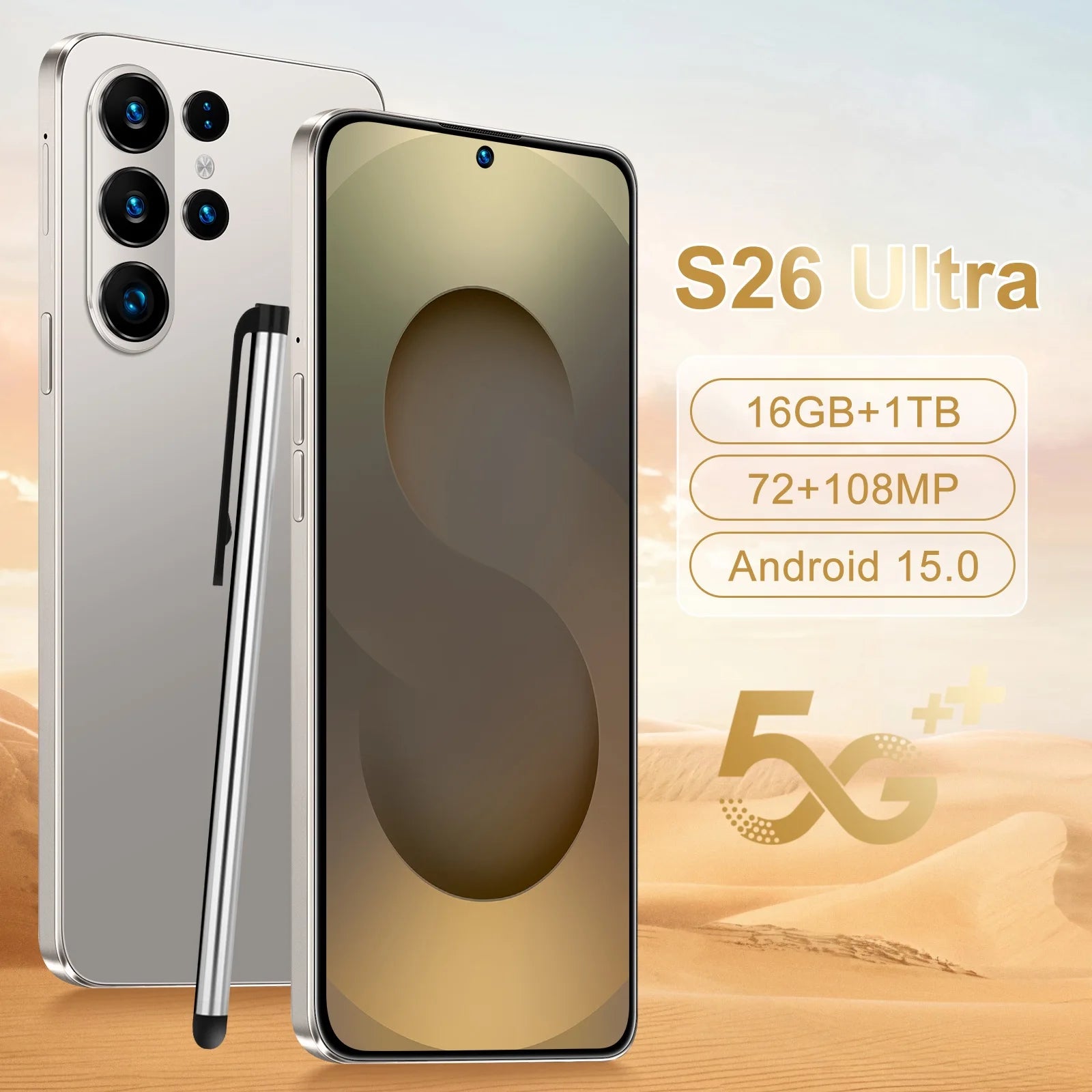 Tidesmit 5G Smartphone: 7.3-Inch AMOLED, 16GB RAM, 256GB Storage Gray 16g 1TB Tidesmit