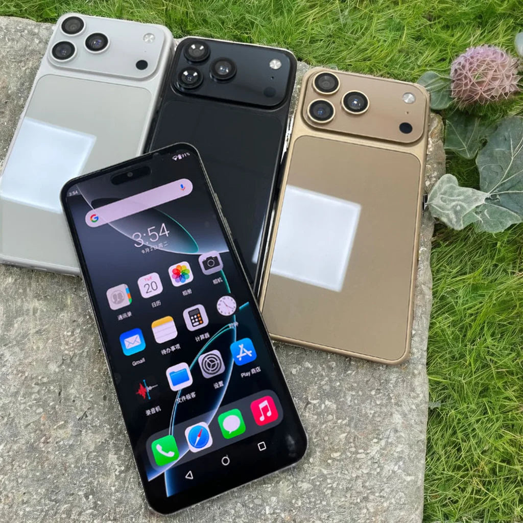 2025 I17 Pro Max 7.3 inch smartphone showing sleek design and high resolution 108MP camera features