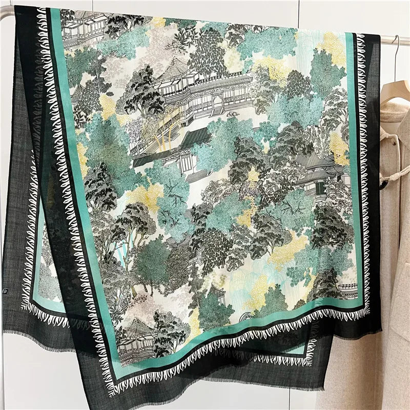 New Designer Warm Soft Pashmina Neck Scarves Shawl Blanket Water Soluble Lambs Luxury Wool Scarf