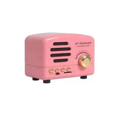 Hot Selling Portable New Retro Walnut Wooden Multimedia Mini Subwoofer Wireless Blue-tooth Music Speaker Pink 10*9*8cm My Store