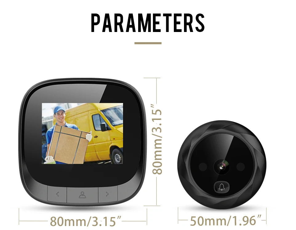 KAK 2.4"  LCD Screen Electronic Door Viewer Bell IR Night Door Peephole Camera Photo Recording Digital Door Camera Smart Viewer