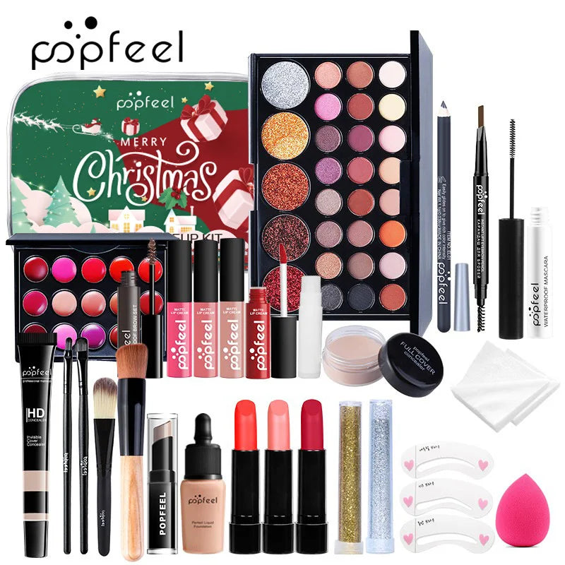 Christmas Countdown Gift Box All Saints' Day Makeup Sets for Holiday Gift POPFEEL ALL in ONE Professional Makeup Kit for Girl ALIBABA KIT004G Tidesmit