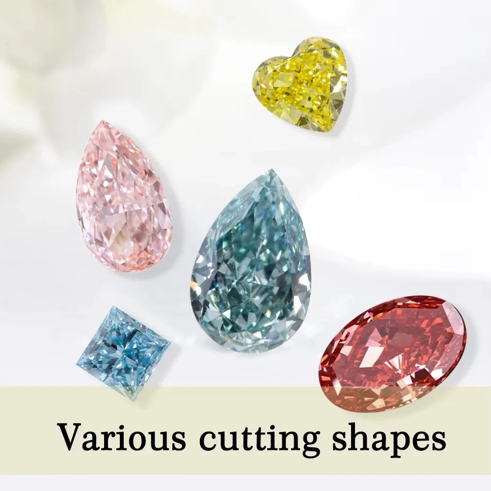 1-3ct Synthetic Diamond Fancy Vivid Green Color VS1IGI Certified Lab Grown Heart Cut Diamond for Jewelry Making
