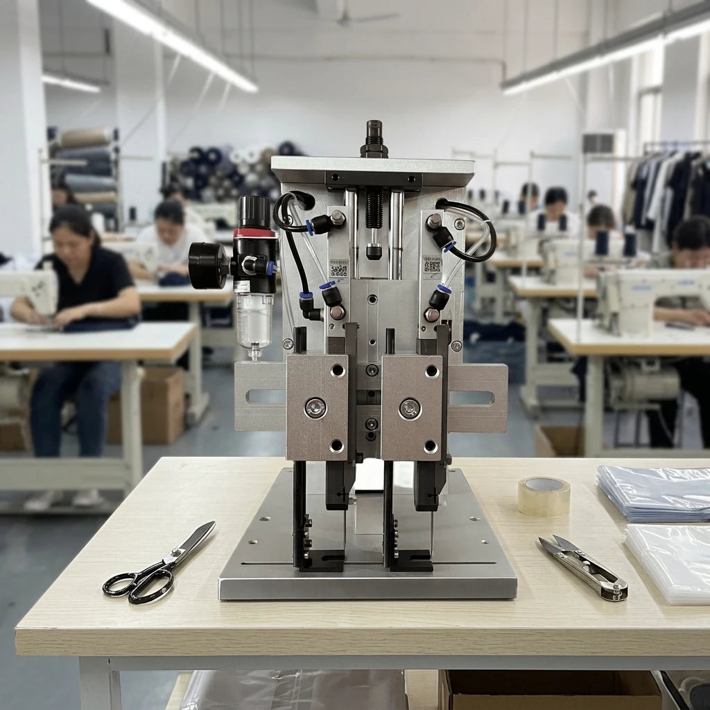 Electric Semi-Automatic Pneumatic  Fabrica De Ropa PLC Socks Tagging Sewing Machine I Pin Tagging Packing Machine Double Head