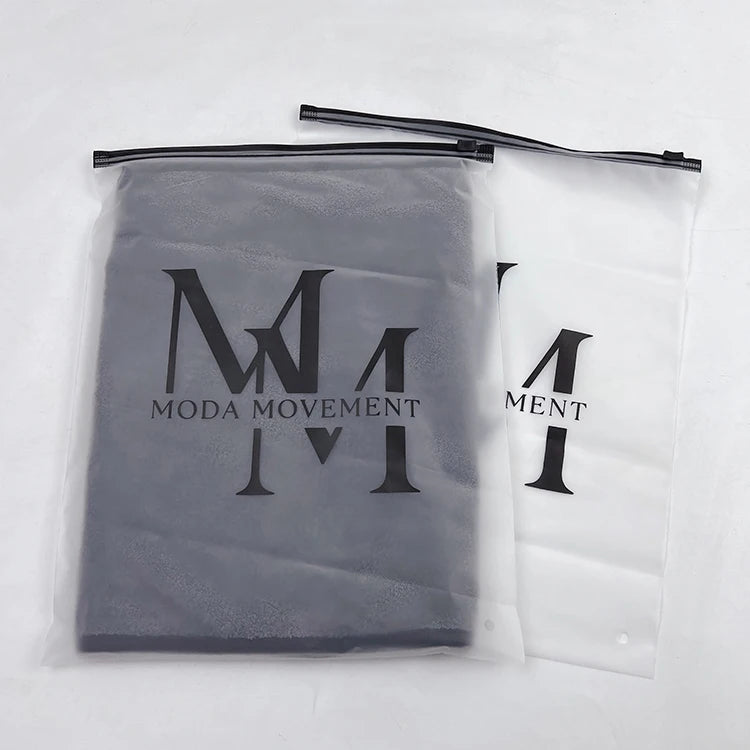 Rapid Production Custom Printing Resealable Frosted PE Plastic Bag Clothing Packaging Frosted Slider Zipper Bag With Your Logo