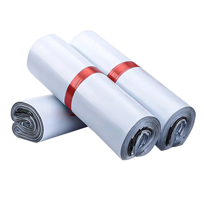 200-1000PCS  Instock White Poly Pe Mailer Recycled Courier Bags for Packaging Express Shipping Mailing Bag