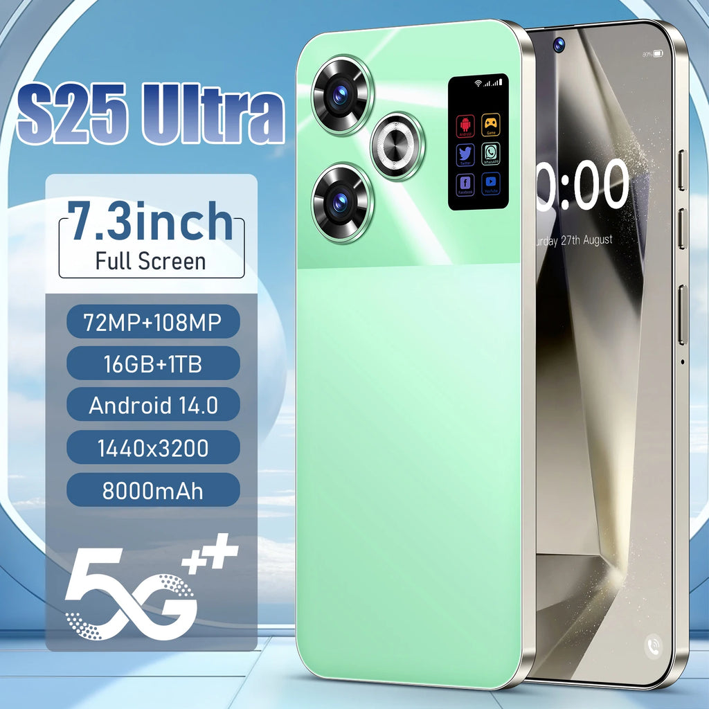 S25 Ultra 5G Smartphone, 16GB RAM, 1TB Storage - High Performance Phone Tidesmit
