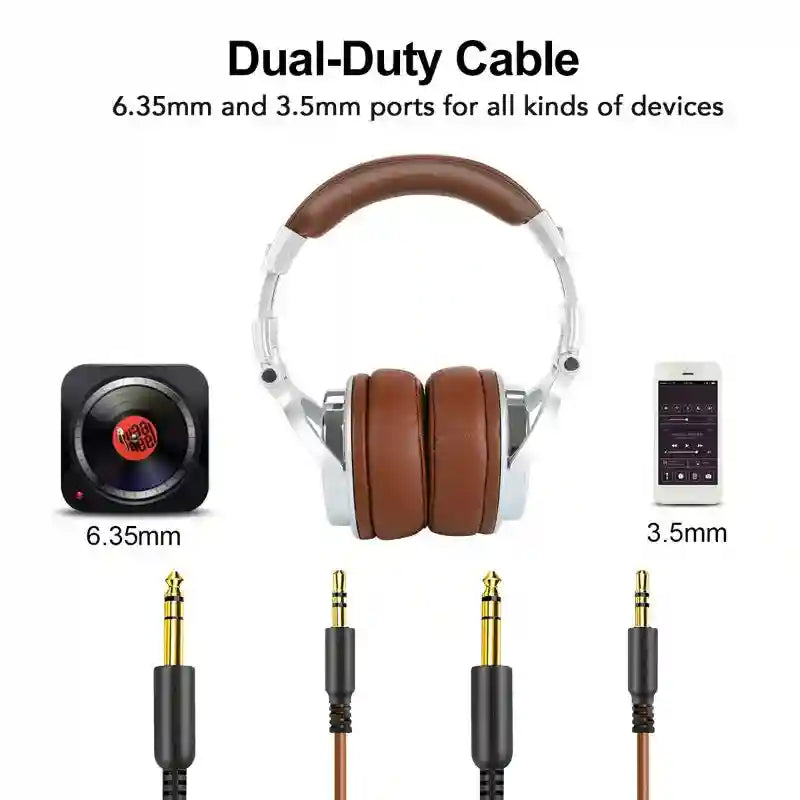 Studio Monitor Headphones with 50mm Drivers | Wired Over-Ear Audio Tidesmit