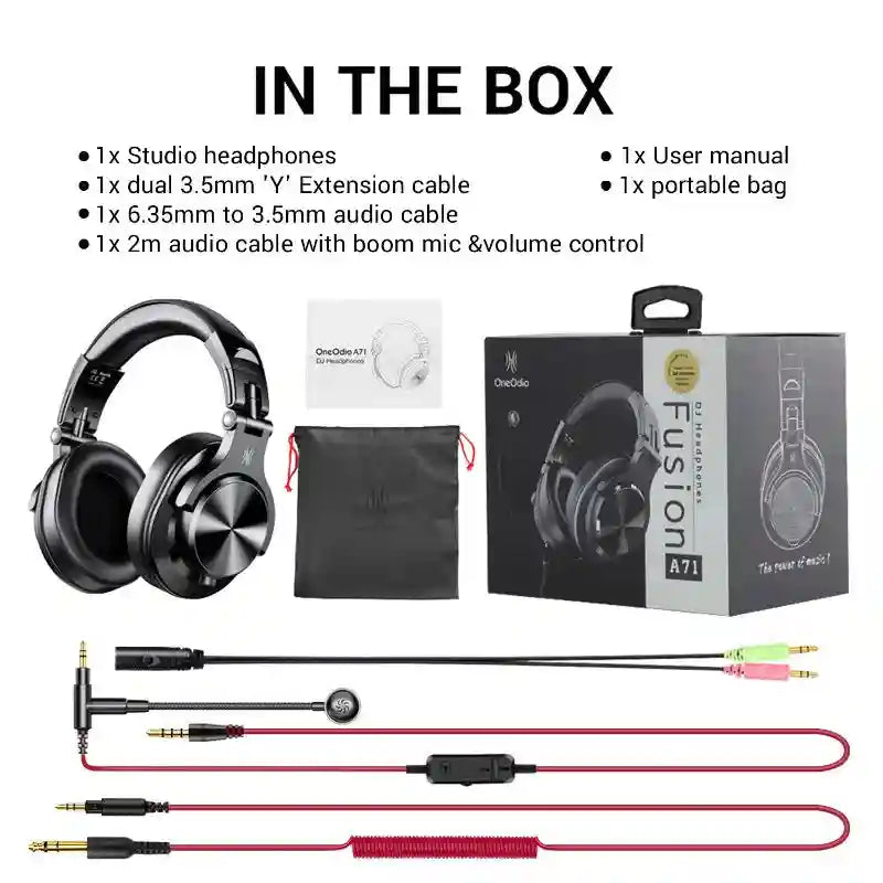 Wired Over-Ear Studio Headphones with Integrated Microphone Tidesmit