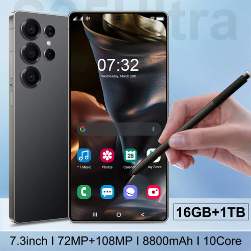 S25 Ultra 5G smartphone with 7.3 inch HD display, 108MP camera, and Android 15 global version