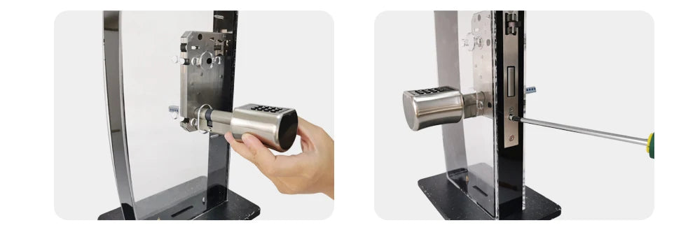 V1 Pro+ Version Adjustable TUYA or TTLock APP Fingerprint Password Digital RFID Card Cylinder Smart Door Lock for Home Hotel