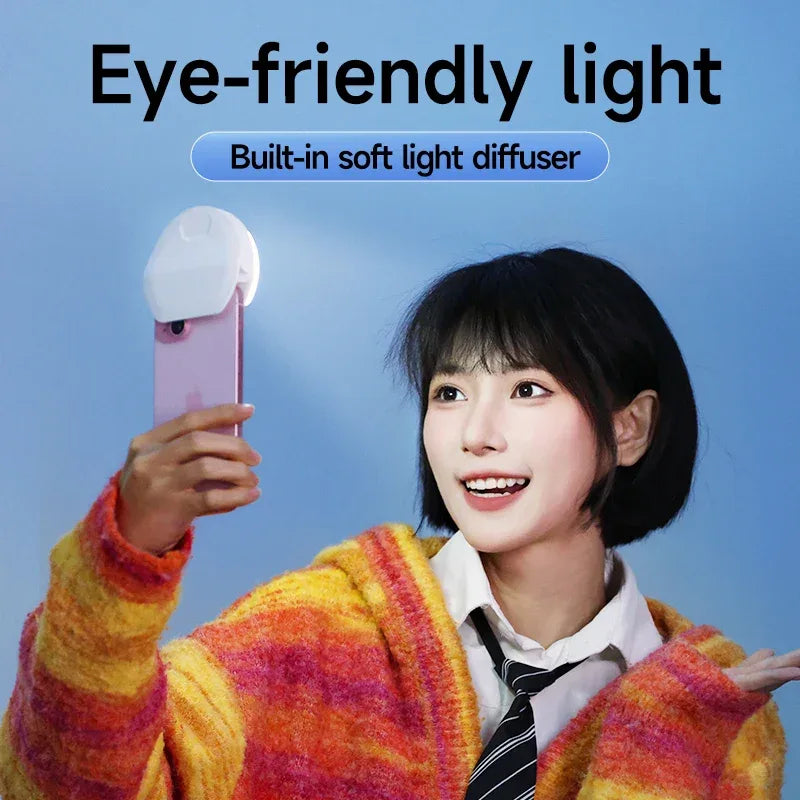 2025 Mini Macaron Color LED Ring Light Portable Selfie Photo & Video Lighting for Phone & Laptop D7 Splicing Clip New Arrival - Tidesmit