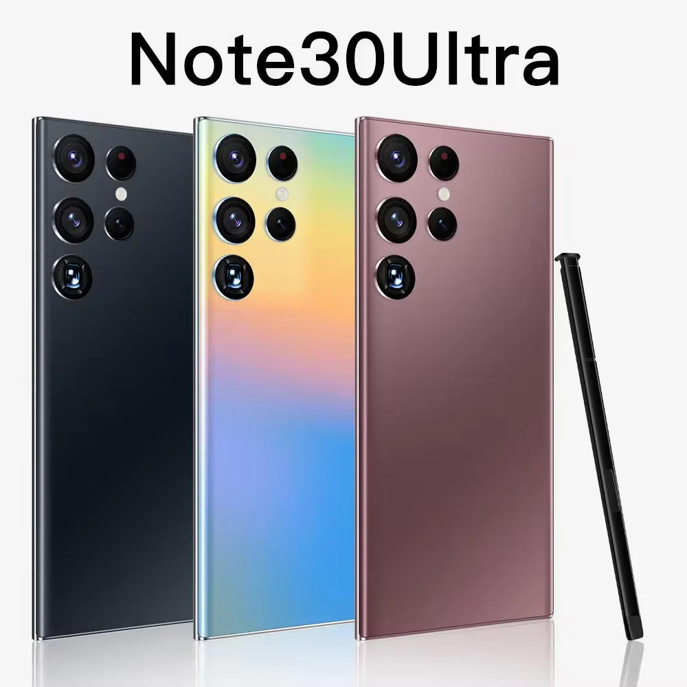 Newest Note30 Ultra Big Screen 5G Android Smart Phone 7.3-inch Water Drop Screen 16GB +1TB Fingerprint Unlocked Mobile Phone - Tidesmit