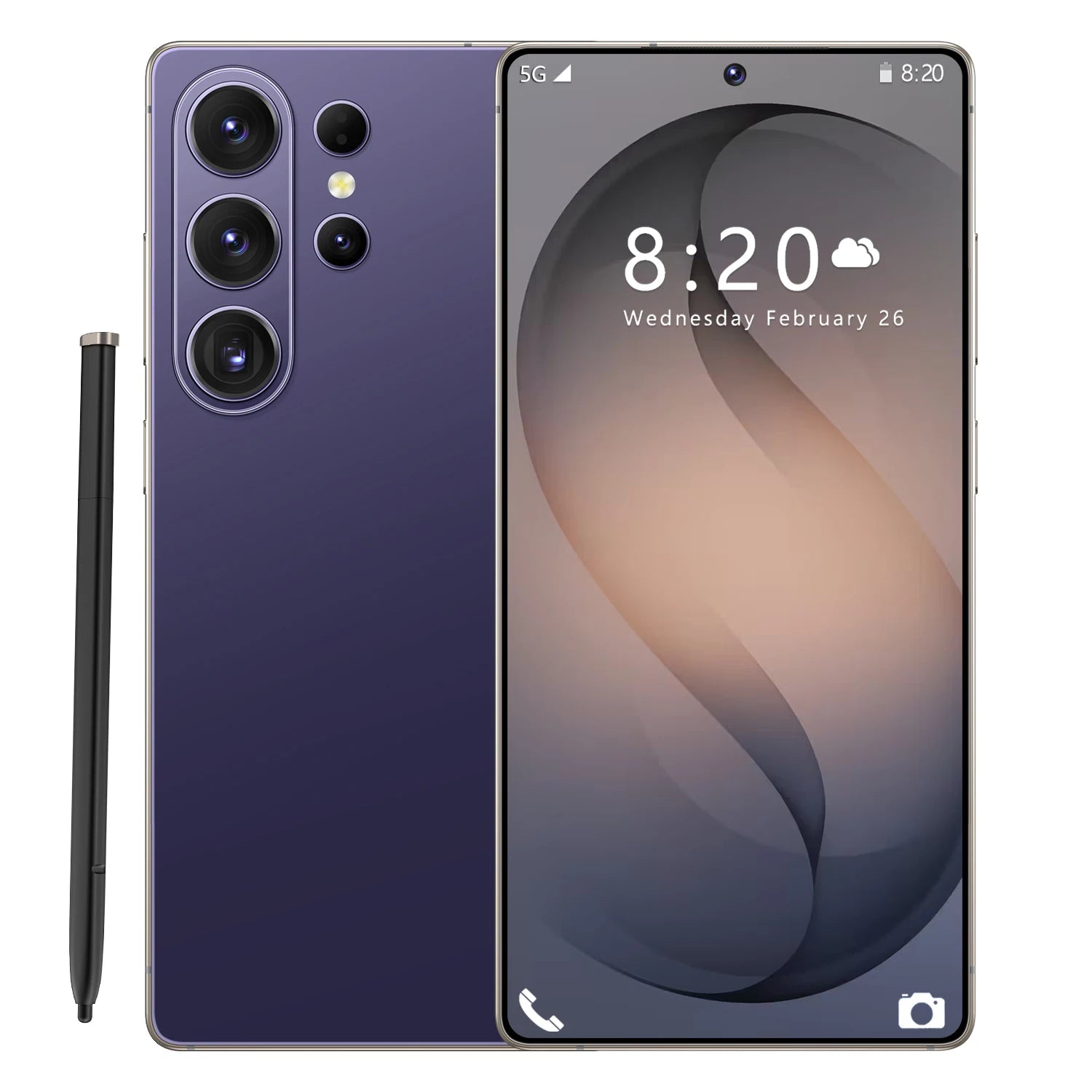 S26 Ultra 5G smartphone with 7.3 inch HD screen and 108MP camera featuring 16GB RAM and 1TB storage