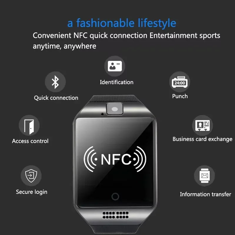 Q18 Smart Watch Waterproof With Camera Micro SIM TF Card Slot Fitness Activity Tracker Sport Watch for Ios Android - Tidesmit