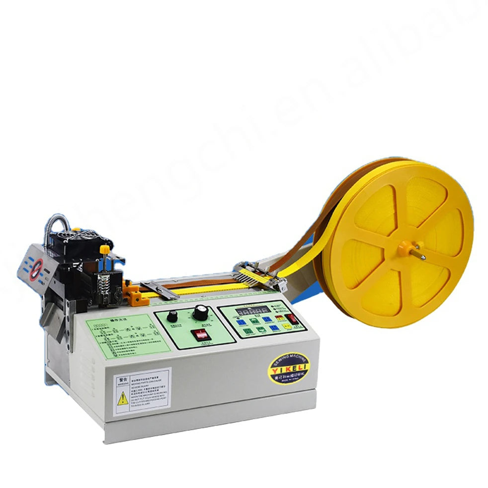 Automatic Electric Motor Nylon Polyester Hot Cutter Elastic Tape Cut Machine Webbing Ribbon Belt Chemical Paper Bags Food
