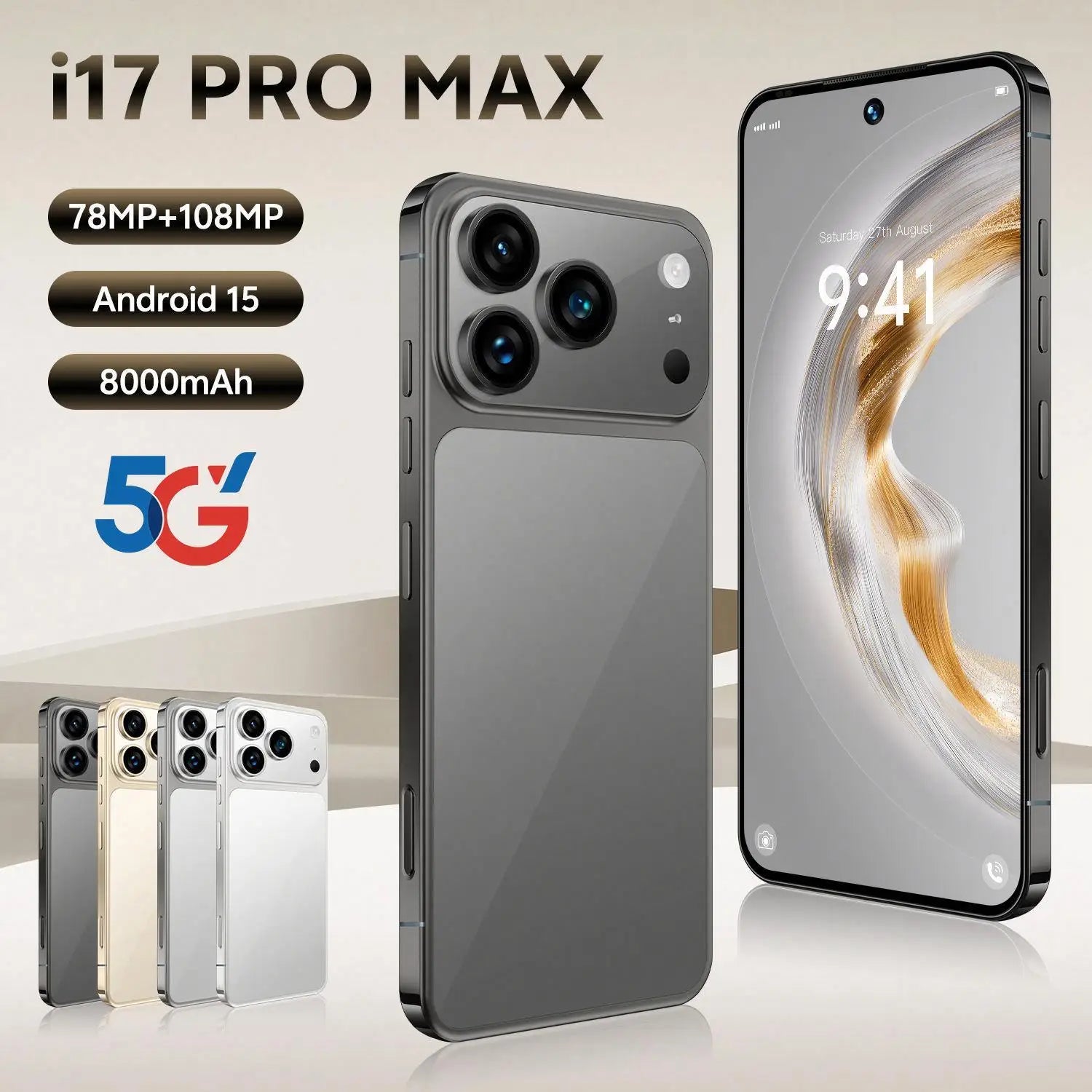 Tidesmit Satellite 5G Smartphone, 7.3 Inch AMOLED, 1TB Storage, 16GB RAM Tidesmit