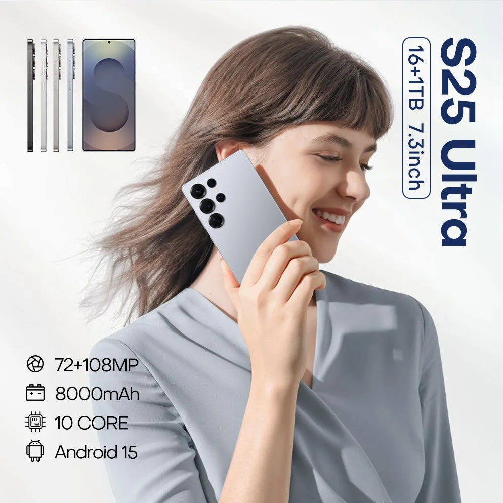 Factory Price Big Screen Phone S25 Ultra  16+1TB Global Version Android 5G Smartphone  Dual-SIMdual-standby HD Unlocked Phones - Tidesmit