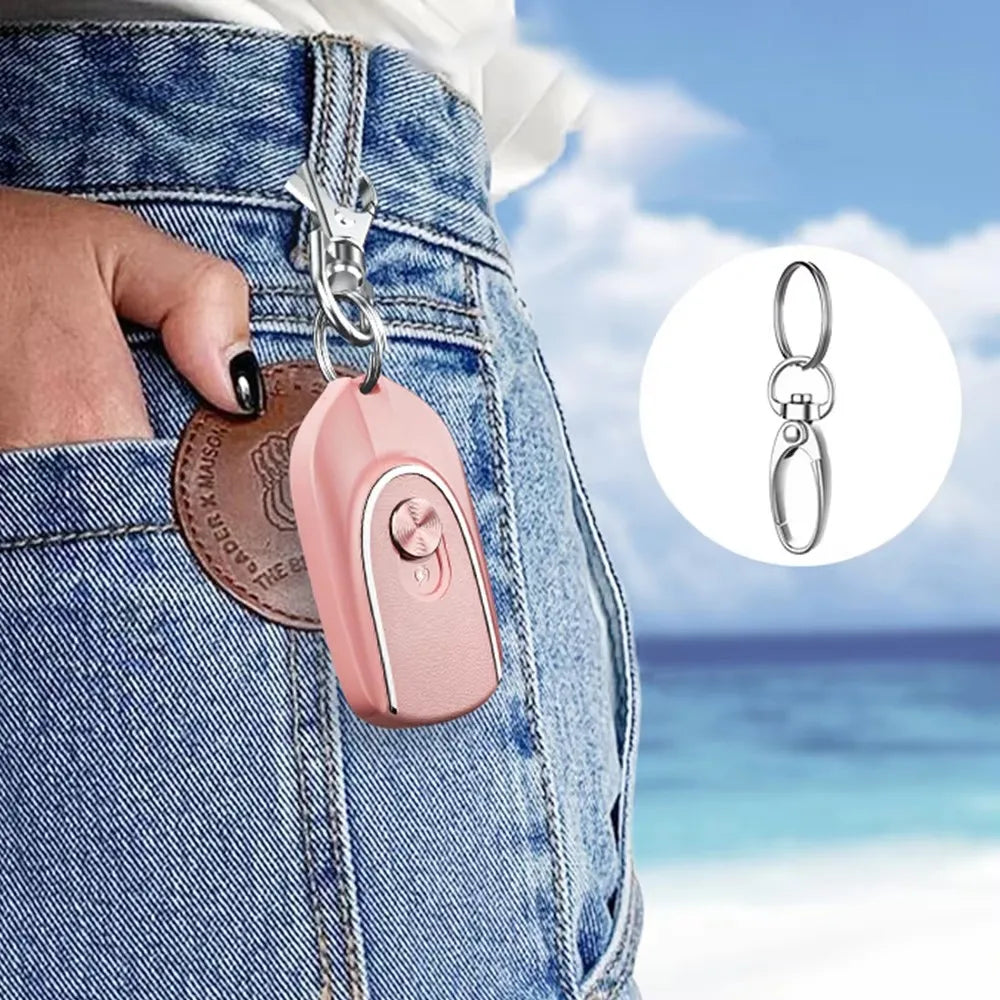 Mini Portable Cellphone Charger Backup Keychain USB Type C Fast Charging Power Bank Key Pods 1200mah Pink (IOS+TYPE C) Tidesmit