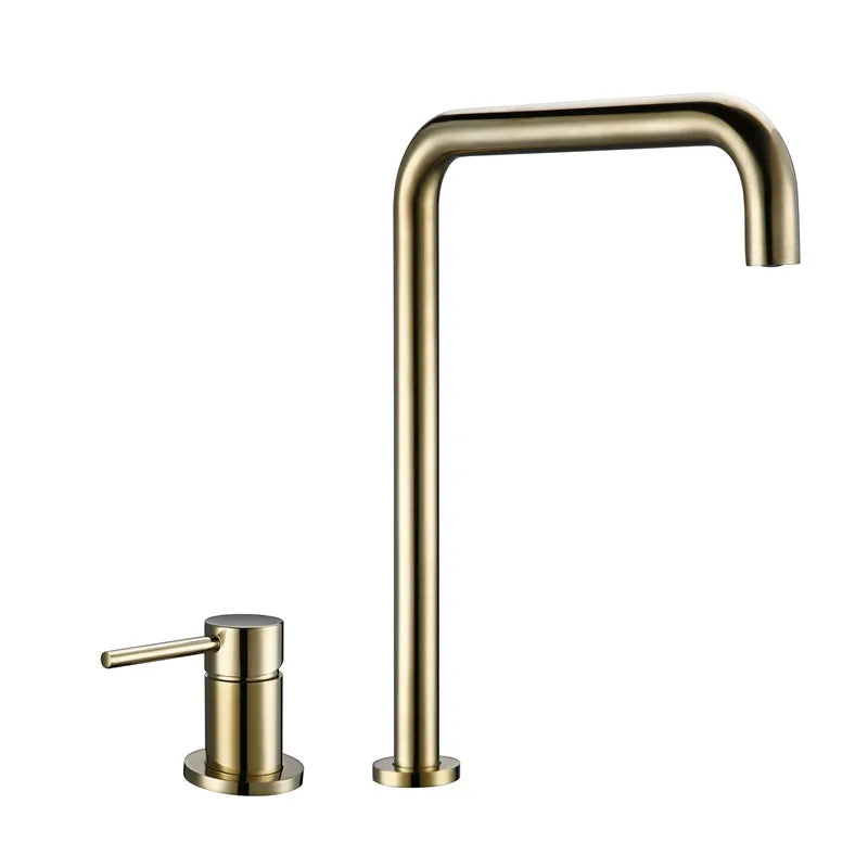Modern Style Bathroom Basin Mixer Tap Dual Holder Single Handle Fixed Basin Faucet Hot And Cold 2 Hole Kitchen Sink Mixer
