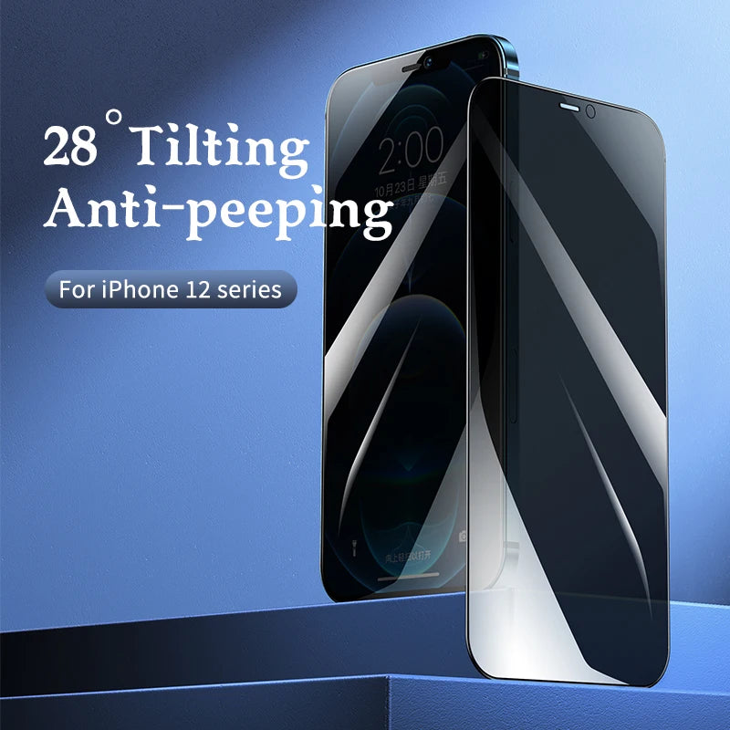 Remax Gl-53 New Full Screen Without Black Edge Ultrathin Anti-peeping Privacy Tempered Glass Screen Protector for iPhone 13 12 Tidesmit