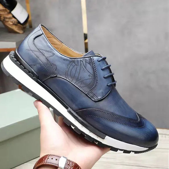 Men's Luxury Business Office Wedding Loafers Genuine Leather Breathable Dress Shoes Comfortable Height Increasing