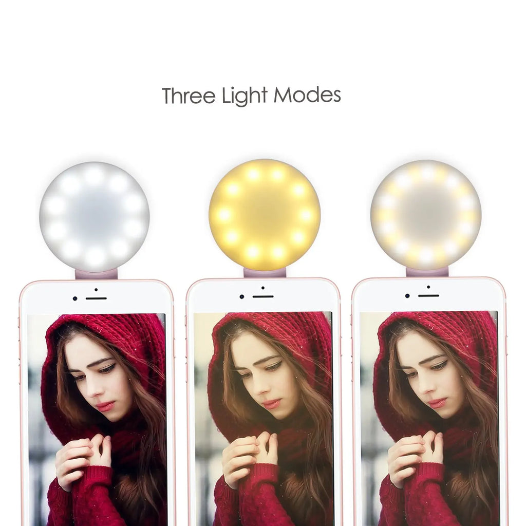 3 Lights Portable Mobile Phone Fill Light Usb Flash Selfie Ring Light Camera Photography for All Smartphones Tidesmit