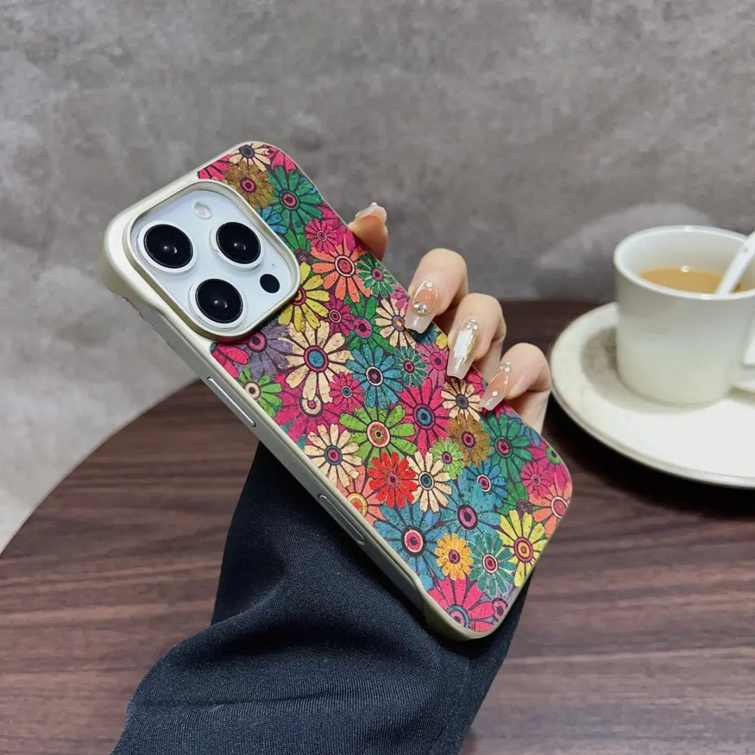 Denior Cork Material Invisible Magnetic Wireless Charging Phone Case for iPhone 16/15/14 Series Camera Screen Protector OPP Bag Green OPP Bag Tidesmit