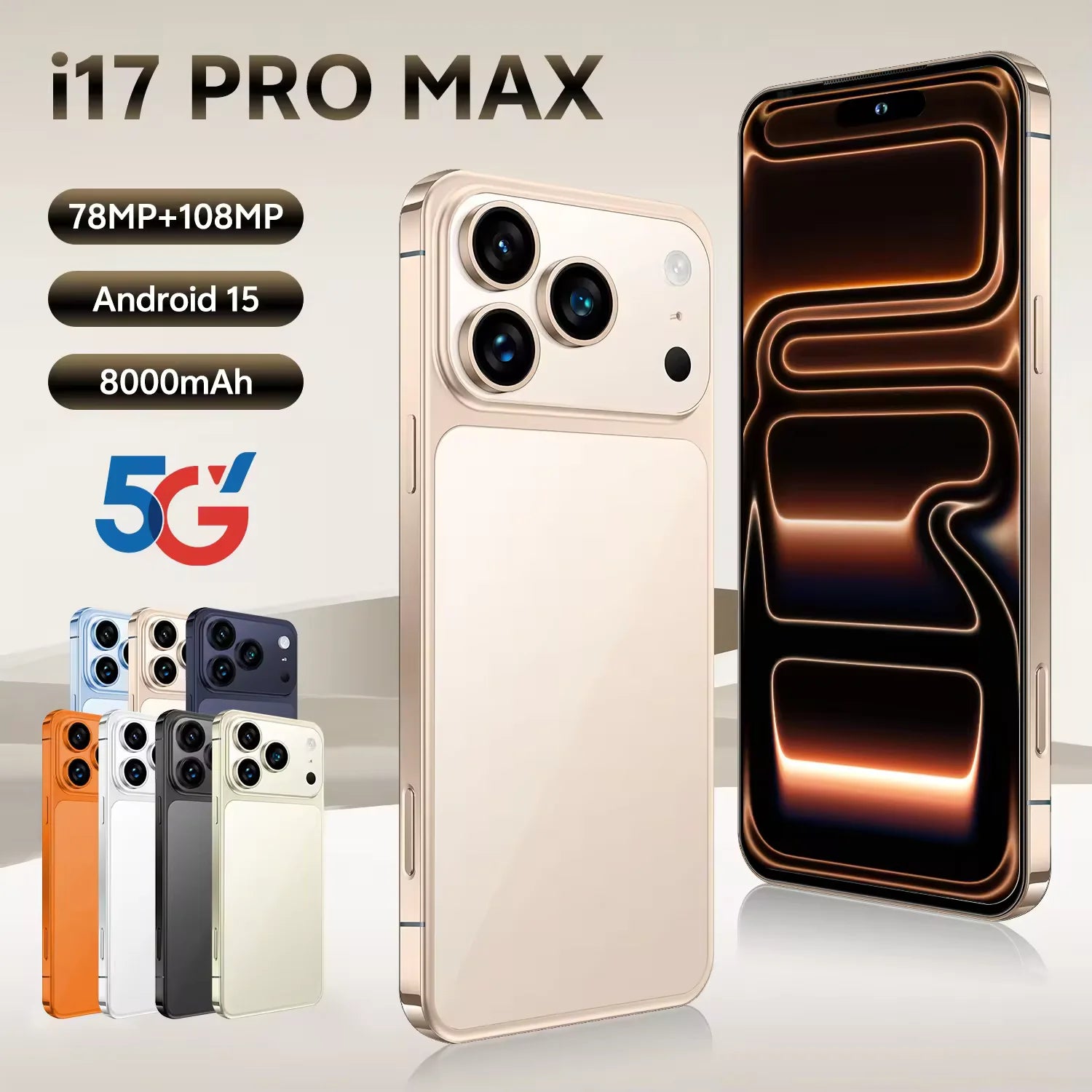 5G Android Smartphone 16GB RAM 1TB Storage - Unlocked Mobile Gold 16g 1TB Tidesmit