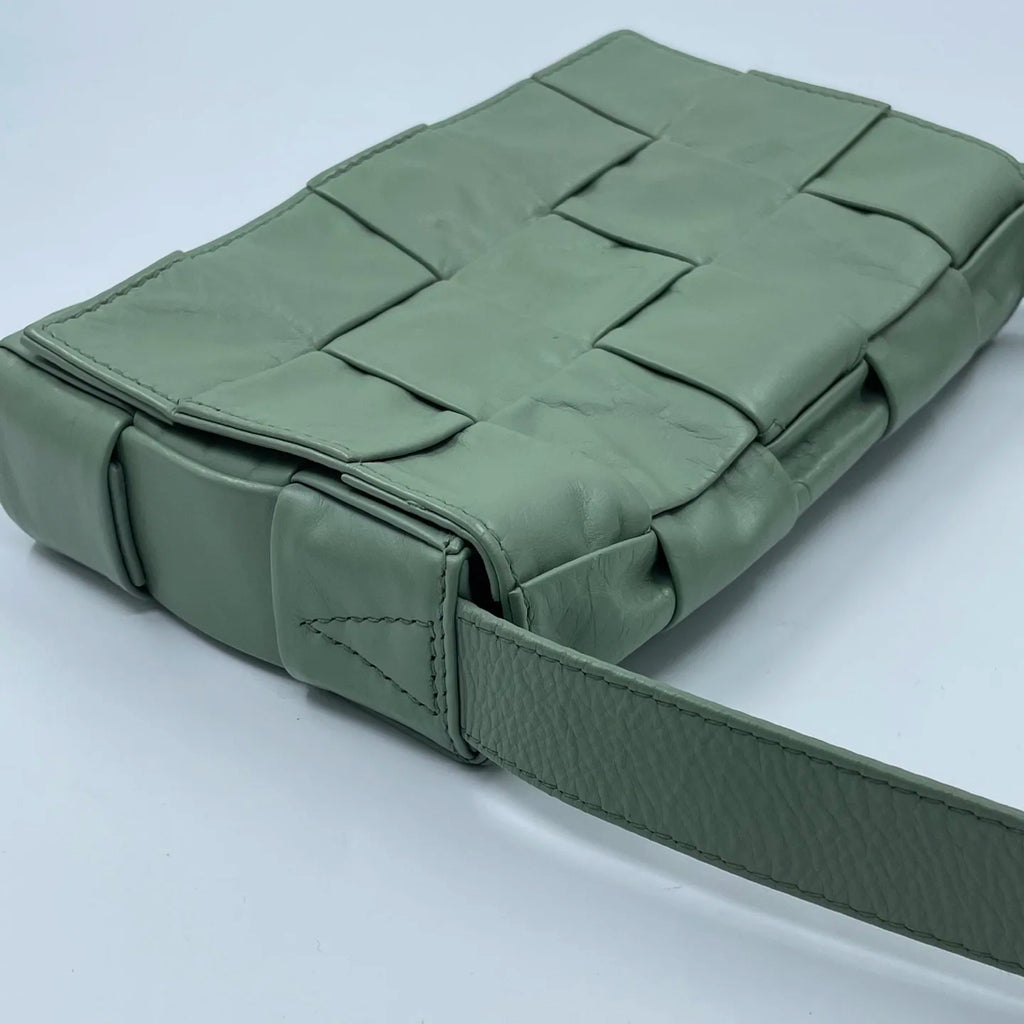 Luxury Pre-Owned Designer Wholesale, Light Green Woven Shoulder Bag, Fashion Statement Piece