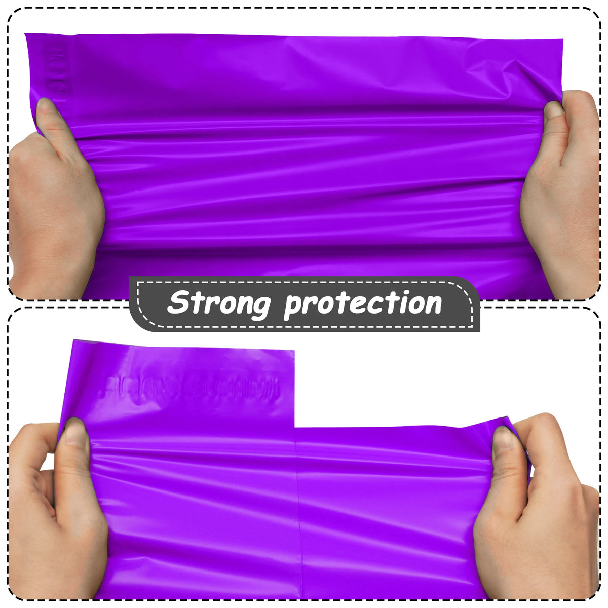 100 Pack Purple 10x13 Inch Waterproof Poly Mailers 2 Mil Eco-Friendly Strong Adhesive for Clothing Small Business Shipping