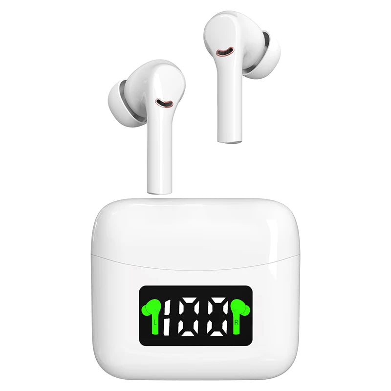 High Version 6 Hours Blue Tooth Mini Headphones J5 TWS 5.2 True Wireless Earbuds Earphone Sports Gaming Headset With LED Display White Tidesmit