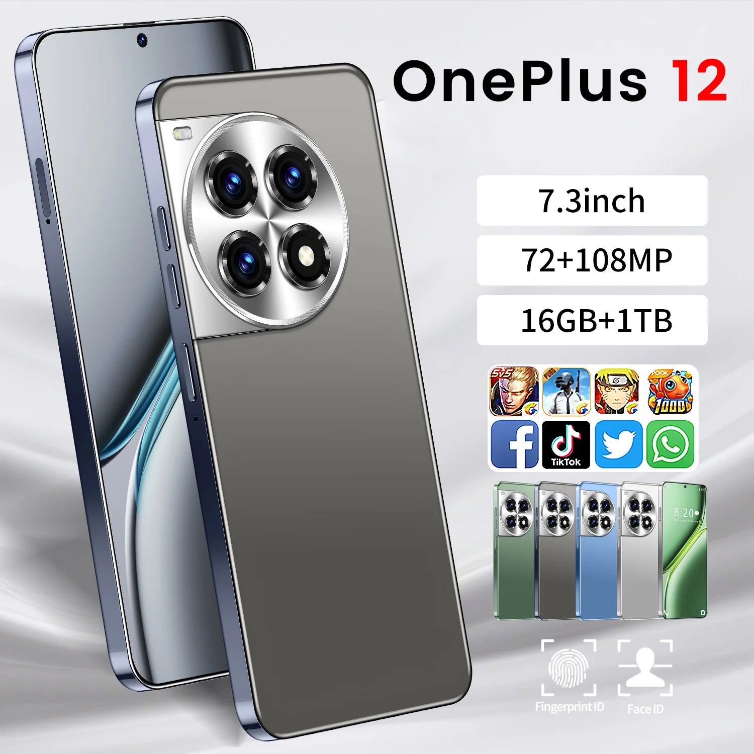 OnePlus 12 5G Smartphone 1TB 16GB RAM AMOLED Display Blue Tidesmit