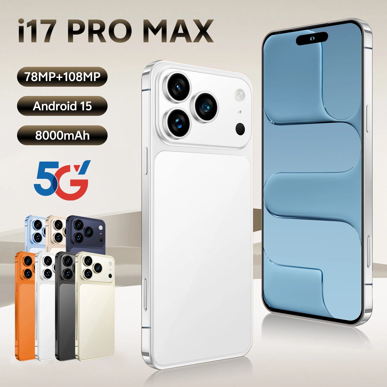 Tidesmit 7.3-Inch 1TB 5G Smartphone - High-Capacity Unlocked Mobile Tidesmit