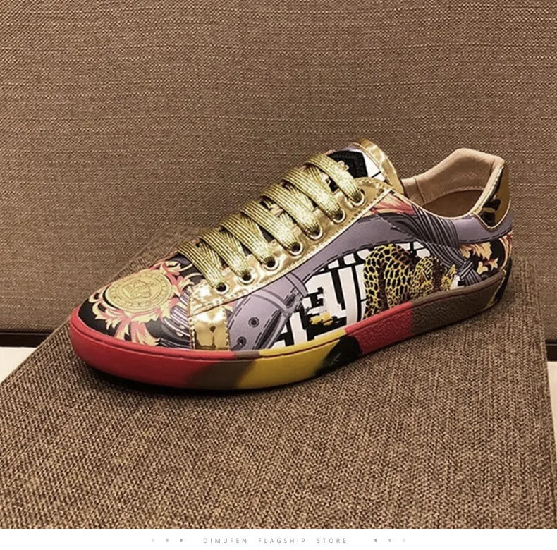 Luxury Designer High-end Genuine Leather Breathable Casual Fashion Men's Sneakers