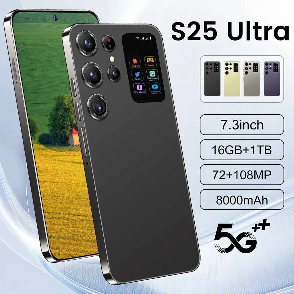 5G Smartphone 7.3 Inch 1TB Storage 16GB RAM Dual SIM Gray Black 16g 1TB Tidesmit