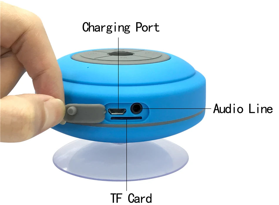 Bluetooth Speaker -Q9 Portable Outdoor LED Subwoofer Shower Music Sound Box Wireless Waterproof BT Mobile Speaker With TF/FM/AUX Splashproof