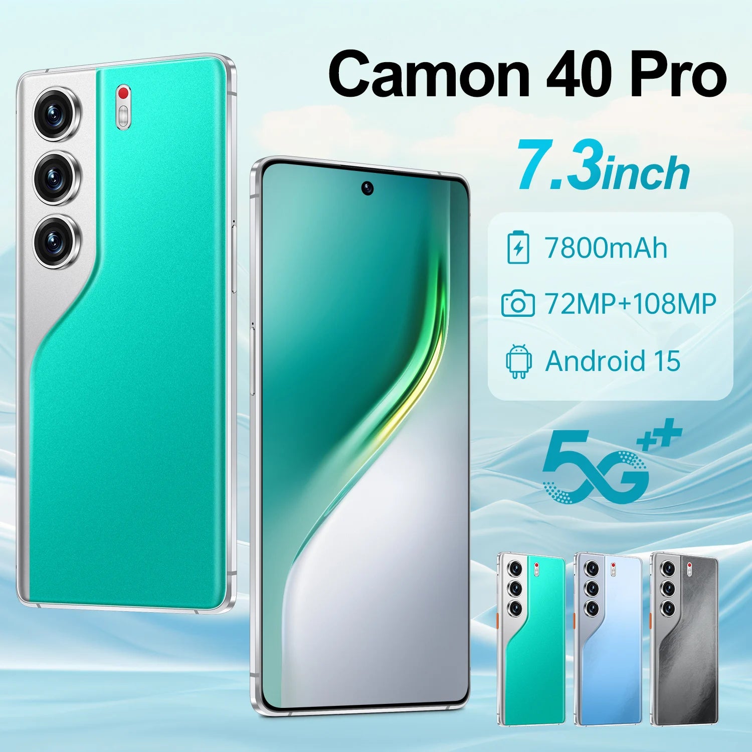 Camon 40 Pro 5G Smartphone, 16GB RAM, 1TB Storage - Black Tidesmit