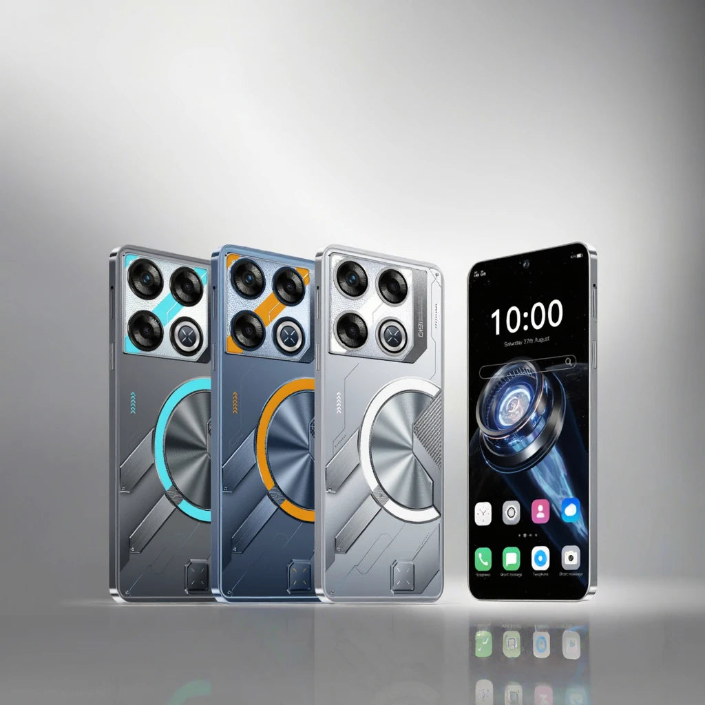 GT20 Pro 7.3 Inch HD Android 14 smartphone in silver featuring 108MP camera and 16GB RAM storage view