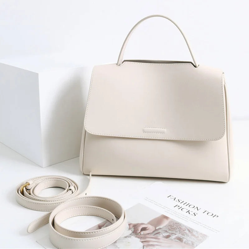 Women Korean Style Simple Design Luxury Leather Messenger Bag Leather Handbags