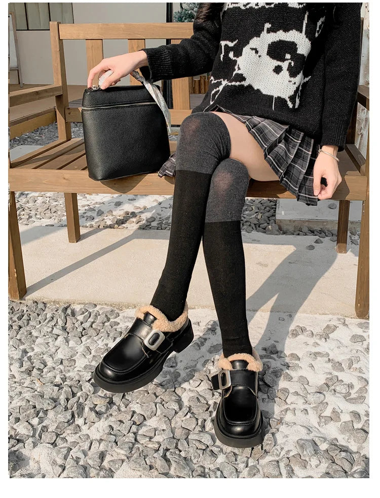 Classic Designers Hot Selling Inner Durable Dress Shoes Keep Warm Ladies Comfortable Casual Loafers Winter Shoes for Women