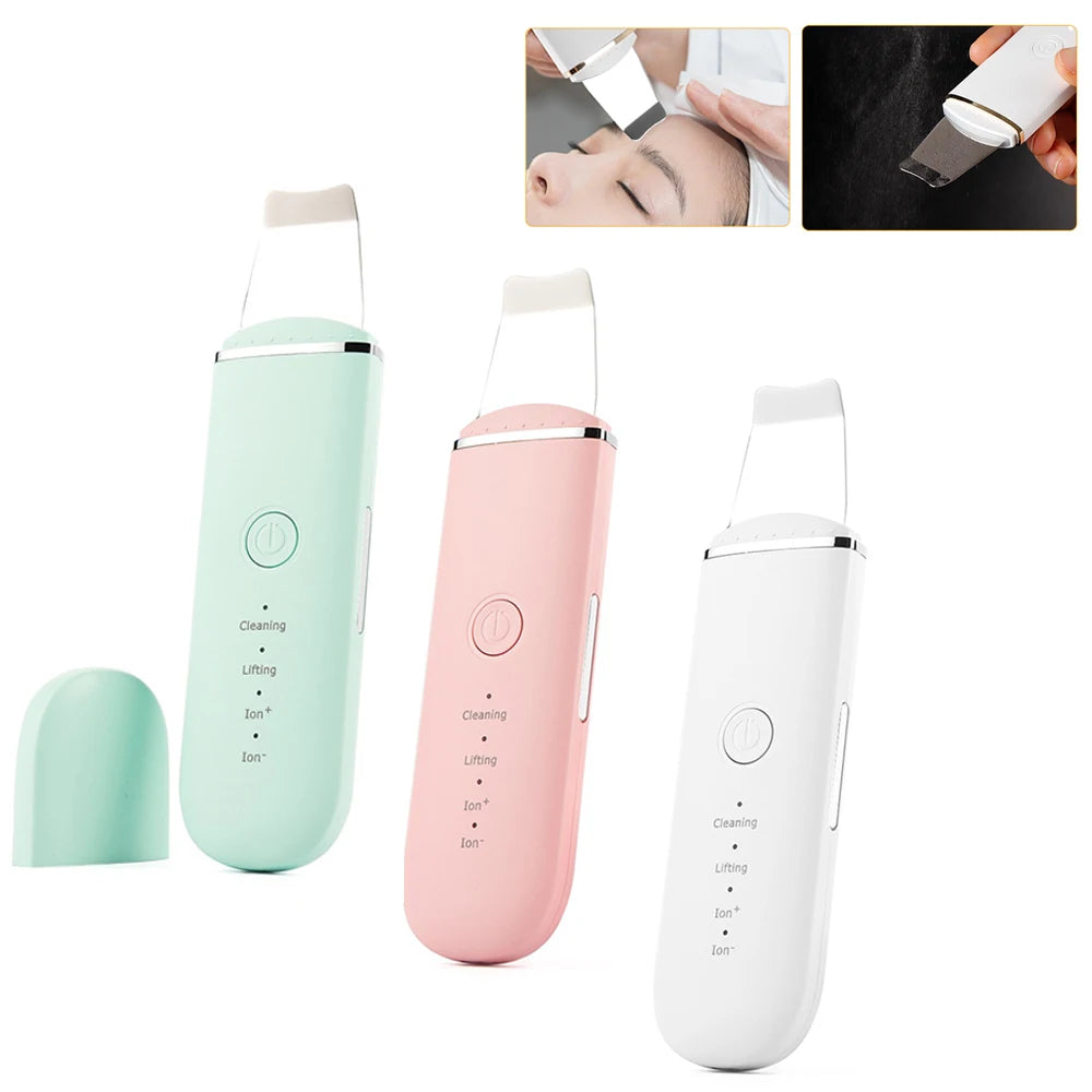 Ultrasonic Facial Skin Scrubber | Professional Deep Cleaning Spatula Scrubs Treatments Tidesmit