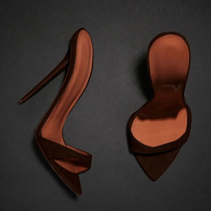 Custom logo and Color 12 cm Heel New Design Ladies Summer High Heel Sandals Women Sandals 2023 Mule Shoes Women