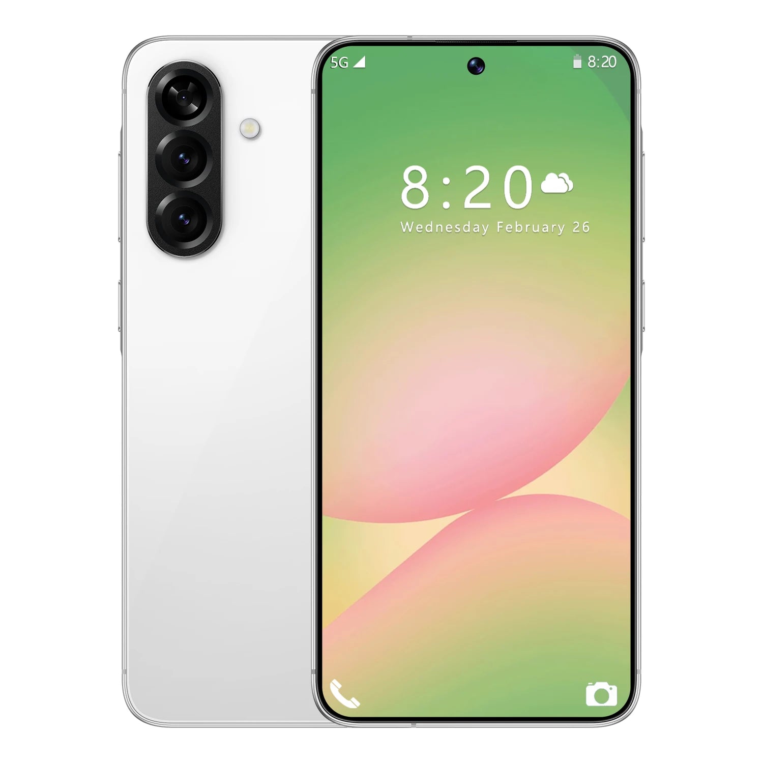 Tidesmit 5G Smartphone, 7.3 Inch AMOLED, 16GB RAM, 1TB Storage White 16g Tidesmit