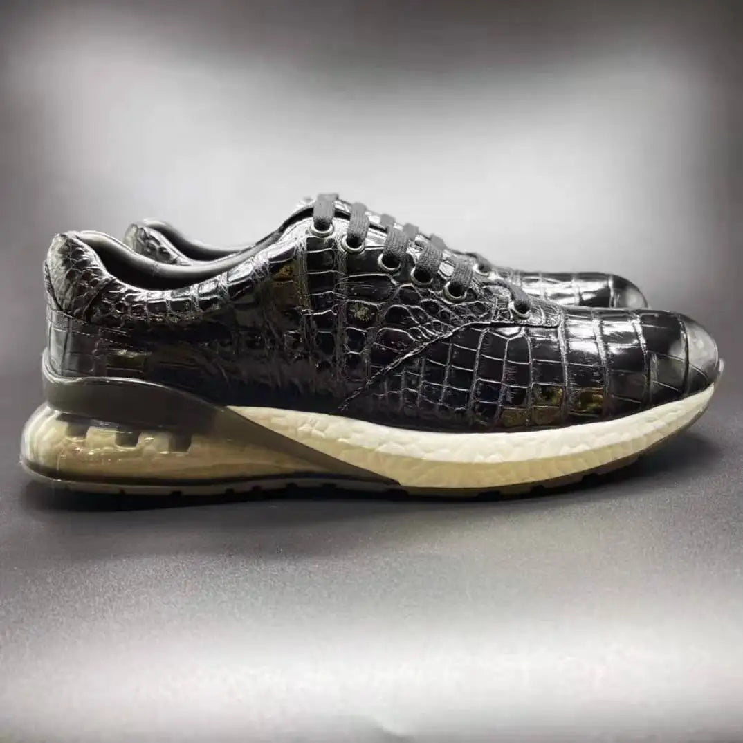 Shoes Men Sneaker Genuine Alligator Leather High Grade Walking Style Man Shoes New Chaussures-Homme Design Sports Shoes for Men